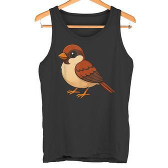 Lindo Amante De Los Pájaros De Gorrión De Dibujos Animados Camiseta sin mangas - Regaloses