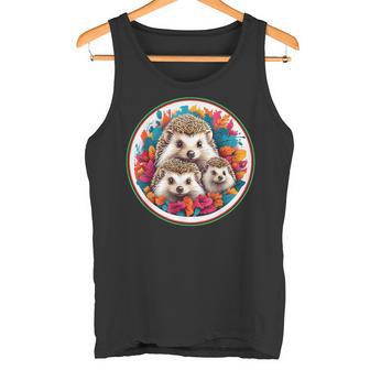 Lindo Erizo Adorable De La Famila En Color Círculo Camiseta sin mangas - Regaloses