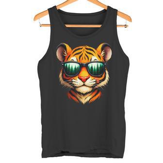 Lindo Tigre Con Gafas Deol Divertido Amante Del Tigre Gráfico Para Niños Camiseta sin mangas - Regaloses