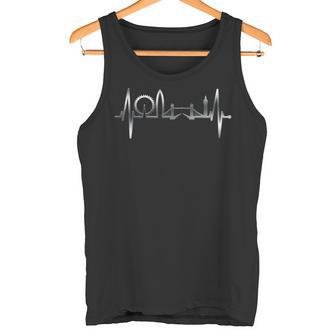 Londonkyline Herzschlag England Fan Herz Ich Liebe London Tank Top - Geschenkecke