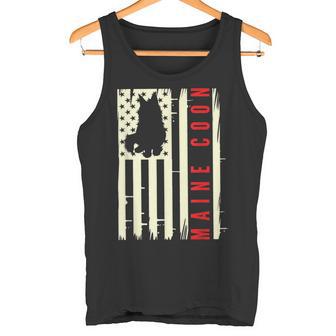 Maine Coon Gato Con Bandera Americana Camiseta sin mangas - Regaloses