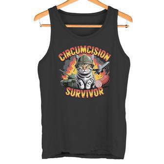 Meme De Gato Extrañamente Específico Divertidoobreviviente De La Circuncisión Camiseta sin mangas - Regaloses