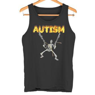 Meme Esqueleto Autismo In Mangas Camiseta sin mangas - Regaloses