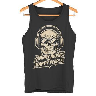 Música Enojada Para Gente Feliz Metalera Camiseta sin mangas - Regaloses