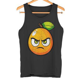 Naranja Con Cara Enojada Dibujos Animados Grá Camiseta sin mangas - Regaloses