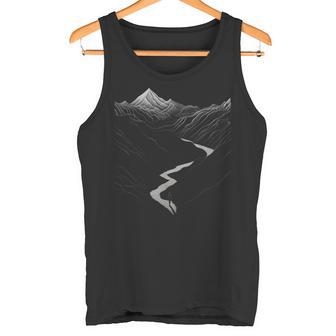 Naturaleza Dibujo Montañas Arte Diseño Gráfico Camiseta sin mangas - Regaloses