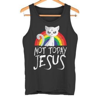 Nicht Heute Jesus Anti Christatan Katzen Atheist Tank Top - Geschenkecke