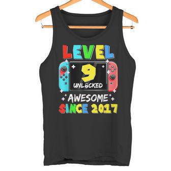 Nivel 9 Desbloqueado Impresionante Desde 2017 Gaming Noveno Cumpleaños Camiseta sin mangas - Regaloses