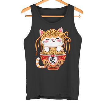 Nouilles Pour Chat Et Ramen Anime Japonais Et Kawaii Chat Mignon Débardeur e - Cadeauxyz