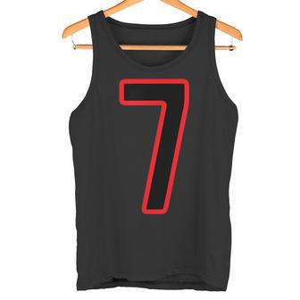 Número 7 Deportiva Con Número 7 Color Rojo Y Negro Camiseta sin mangas - Regaloses