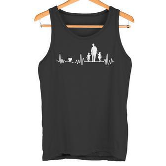 Padre Hijo Hija Latido Frecuencia Cardíaca Para Papá Para El Día Del Padre Camiseta sin mangas - Regaloses