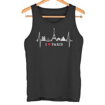 Pariskyline Herzschlag I Love Eiffelturm Liebe Frankreich Tank Top - Geschenkecke