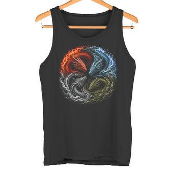 Quatre Éléments Dragons Yin Yang Feu Eau Terre Air Cadeaux Débardeur e - Cadeauxyz