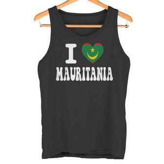 Recuerdo Deiaje Retro Con La Bandera En Forma De Corazón De I Love Mauritania Camiseta sin mangas - Regaloses