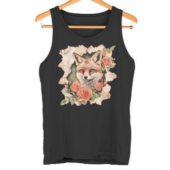 Renard Fleurs Forêt Animal Mignon Renard Débardeur e - Cadeauxyz