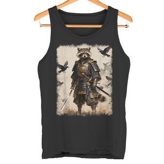 Samurai Raccoon Gráfico De Anime Para Hombre Guerrero Japonés Camiseta sin mangas - Regaloses