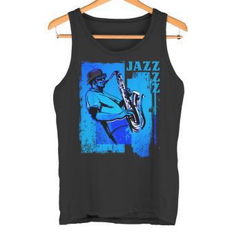 Saxofonista De Jazz Blue Music Blue Notes Camiseta sin mangas - Regaloses