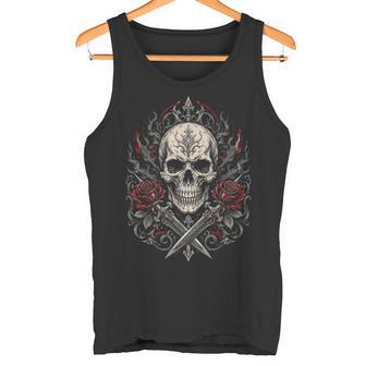 Skull Graphickeleton Biker Punk Rock Gothic Mens Camiseta sin mangas - Regaloses
