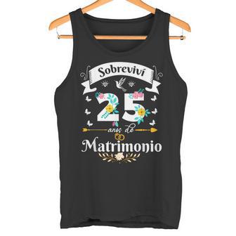 Sobreviví 25 Años De Matrimonio Aniversario De Boda Pareja Camiseta sin mangas - Regaloses