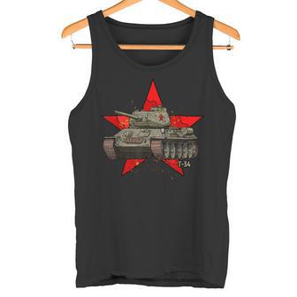 T-34 Tanqueoviético De Laegunda Guerra Mundial Ejército Ruso Estrella Roja Camiseta sin mangas - Regaloses