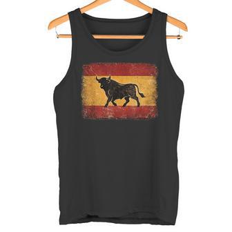 Toro Españolintage – Bandera De España Retro Distressed Camiseta sin mangas - Regaloses
