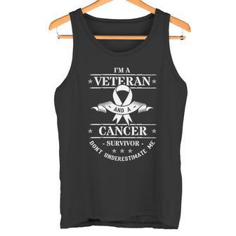 Im A Veteran And A Cancer Survivor Dont Underestimate Me Veteran T Shirt Name Tank Top | Seseable UK