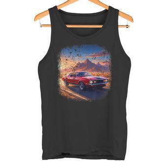 Viaje Por Carretera Del Desierto Del Atardecer En Coche Clásico Camiseta sin mangas - Regaloses