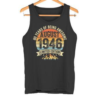 Vintage 80 Cumpleaños Decoraciones Hombres 80 Años 1946 80 Cumpleaños Camiseta sin mangas - Regaloses