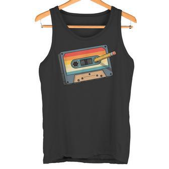 Vintage Retro Cassette Cinta Lápiz Años 80 Años 90 Diseño Camiseta sin mangas - Regaloses