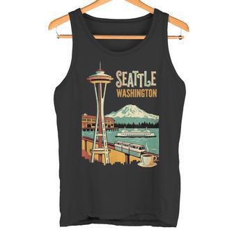 Vintageeattle Usa Recuerdo Deiaje Para Turistas Camiseta sin mangas - Regaloses
