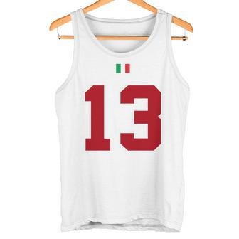 13 Número Colegio Estilointage Rojo Blanco Italia Bandera Camiseta sin mangas - Regaloses