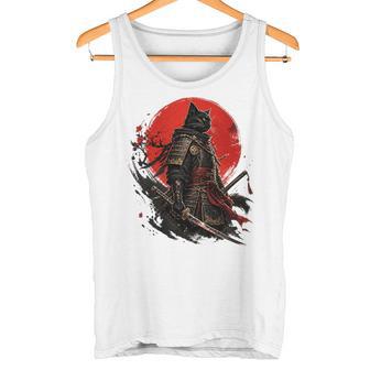 Arte De Armaduraintage De Guerrero Japonésamurái De Gato Negro Camiseta sin mangas - Regaloses