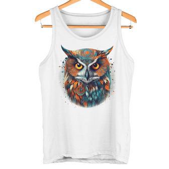 Búho Arte Amantes De Los Animales Arte De Aves Búho Animal Camiseta sin mangas - Regaloses