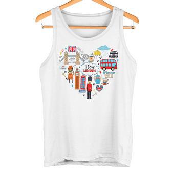 Cool London Doodles I Love Londonibes London Landmarks Camiseta sin mangas - Regaloses