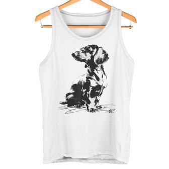 Dachshund Resumen Mascota Dibujo Ilustración Animal Dachshund Camiseta sin mangas - Regaloses