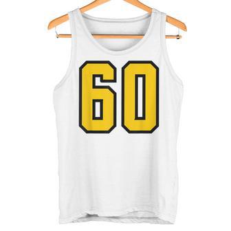 Deportiva Número 60 Lucky No Amarillo Negro Edad De Cumpleaños Camiseta sin mangas - Regaloses