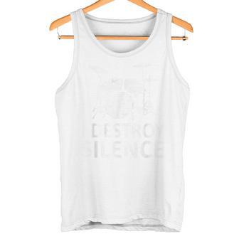 I Destroyilence Drums Chiste Divertido Del Músico Baterista Camiseta sin mangas - Regaloses