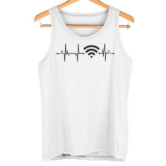 Internet Nerd Heartbeat Wifi In Mangas Camiseta sin mangas - Regaloses