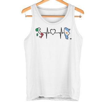 Italia Argentine Heartbeat Bandera Italiana Argentina In Mangas Camiseta sin mangas - Regaloses