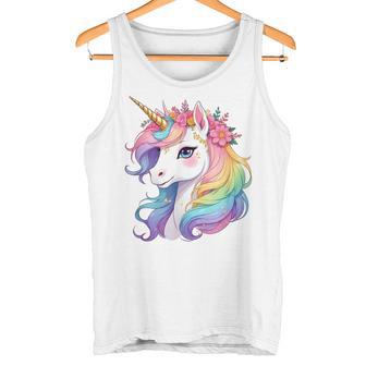 Licorneuper Mignonne À La Crinière Arc-En-Ciel Licorne Débardeur e - Cadeauxyz