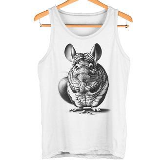 Linda Chinchilla Con Nuez Estilo De Dibujo En El Pecho Camiseta sin mangas - Regaloses