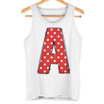 Niños Letra Roja A Con Lunares Blancos Monograma A Camiseta sin mangas - Regaloses