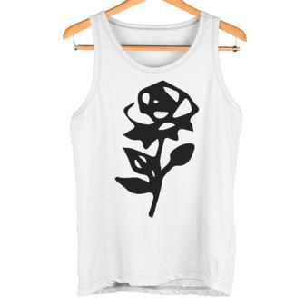 Pequeña Rosa Negra Minimalista Camiseta sin mangas - Regaloses