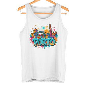 Recuerdo Del Horizonte De Oporto Con Graffiti Camiseta sin mangas - Regaloses