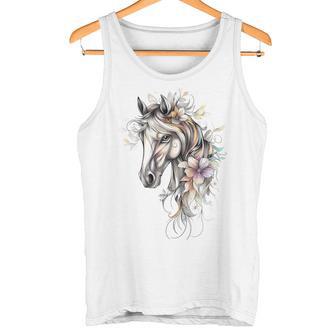 Tête De Cheval Et Fleurs Chevaux Débardeur e - Cadeauxyz