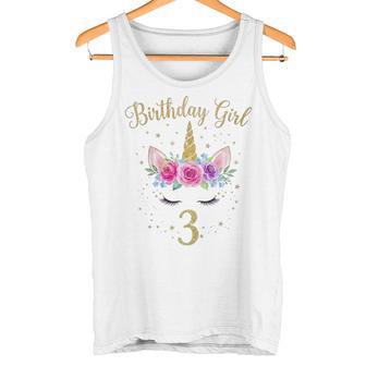 Traje De Cumpleaños Para Niña De Unicornio De 3º Cumpleaños Camiseta sin mangas - Regaloses
