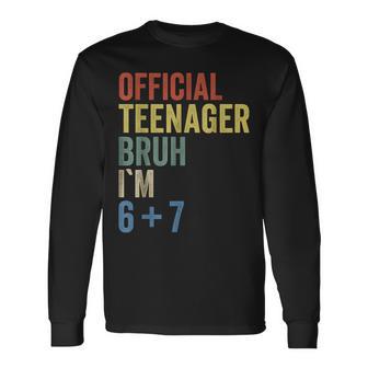 13Th Birthday Boys Official Nager Six Seven Meme 67 Long Sleeve T-Shirt - Monsterry