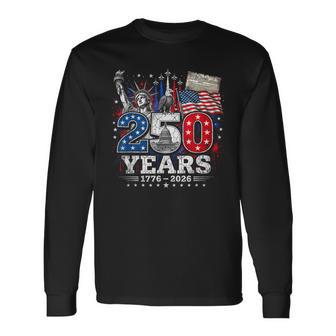250 Years Of Freedom 1776 2026 Fighter Jet Happy 4Th Of July Long Sleeve T-Shirt - Monsterry