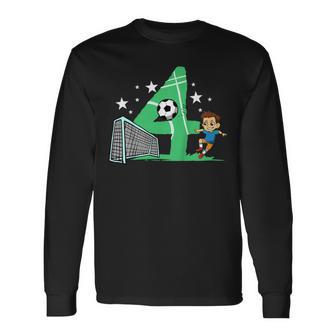 4º Cumpleaños Fútbol Regalo 4 Años Jugadores De Fútbol Camiseta de manga larga - Regaloses