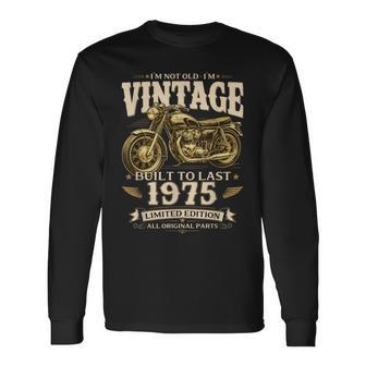 51 Cumpleaños Hombre Moto Biker Motero Intage 1975 Camiseta de manga larga - Regaloses